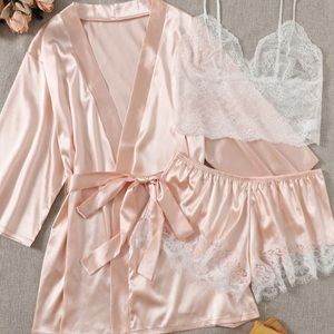 Satin robe and pajama set XS/S